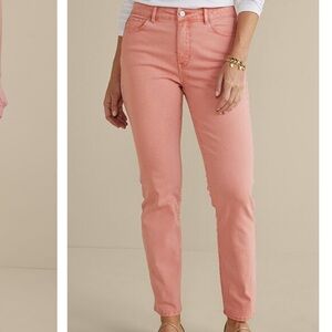 3/$18 Bundle & Save NEW Soft Surroundings Light Pink Straight Ankle Jeans